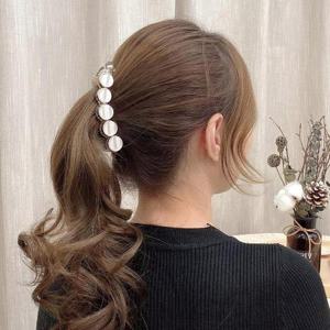 원형자개 예쁜 곡선형 올림머리 포니테일 바나나핀