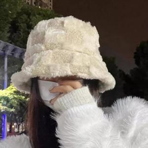 여성 가을 겨울 쁘띠 벙거지 모자 체크무늬 버킷햇