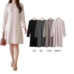 LEA-B167 무드 미디 골지원피스