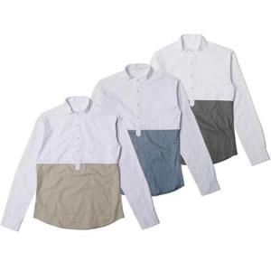 남자셔츠 차이나카라 하프배색 아노락 셔츠 헨리넥