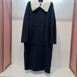 Latium HC06 겨울 탈부착 양털 카라 울 혼방 모직 아더스 팔뚝 품 편한 h라인 롱 코트 T2343ct01