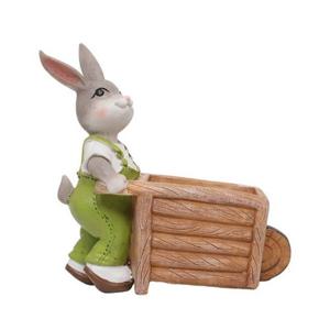 토끼자매 미니화분 손수레 조화 식물 화병 장식품