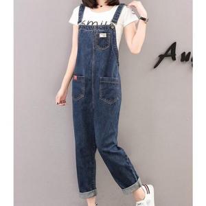 [깨비몰]여성 데님 롱 점프수트 멜빵바지 청바지 팬츠