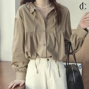 엘케이트 여성 블라우스 셔링 스트링 셔츠 LYT161