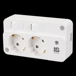 노출콘센트 개별 스위치형 2구