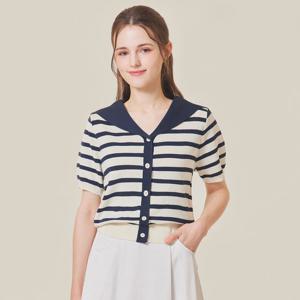 [포커스]세일러카라줄지반팔니트 PBBF4M3KT2151