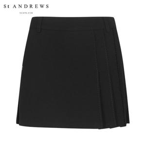 [세인트앤드류스] 여성 자수 포인트 플리츠 믹스 숏팬츠 821C2PS386_BK