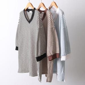 빅사이즈사랑해요 I517L404 배색브이단가라7부티 OL