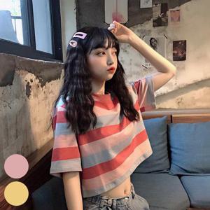 빅사이즈사랑해요 R017L404 귀여워단가라크롭반팔티 DK