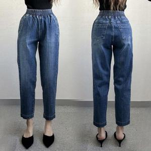 빅사이즈사랑해요 P017L404 앞포켓밴딩배기데님팬츠 LO