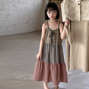 [베이비맥스] 캉캉 배색 체크 스트랩 원피스 R11650