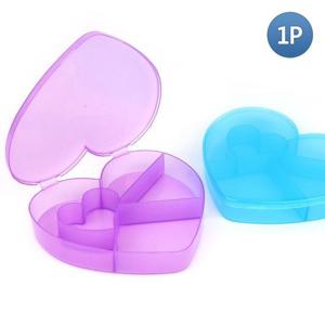 하트모양 5칸 컬러 투명 보관케이스 투명보관약케이스