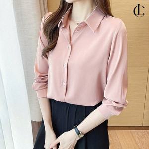 엘케이트 여성 블라우스 긴팔 베이직 새틴 셔츠 출근룩 LYT172
