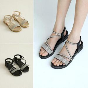 [잇백잇슈] 스타일리시뒷밴딩샌들 편한 낮은굽 패션