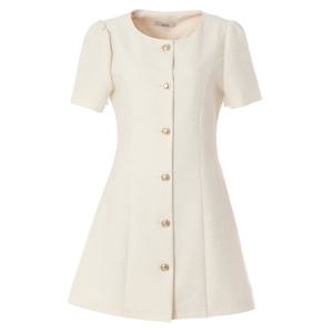 [에이비에프지]골드단추포인트 슬림핏반팔트위드원피스 APY3QO02H