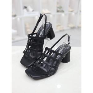 [코디엘루]패턴 사각 오픈토 슬링백 샌들 힐 7cm CDMD31230_GN