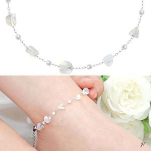 써지컬 스틸 문스톤 원석 체인 패션 발찌