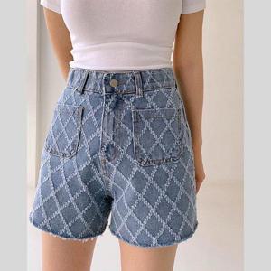 스판 펀칭 데님 숏 핫 팬츠 청 반바지 코디 룩