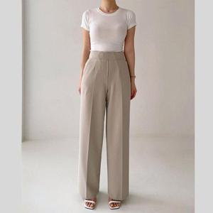 와이드핏 찰랑 밴딩 통바지 슬랙스 팬츠 빅사이즈 룩