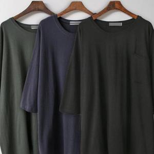 플릿주머니포켓박스티 407C505S 빅사이즈 여성의류