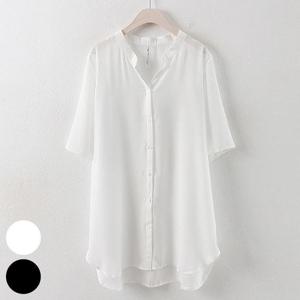 베이직쉬폰롤업블라우스 4080176S 빅사이즈 여성의류