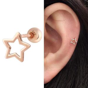 14K 별 라인 로즈골드 금 피어싱