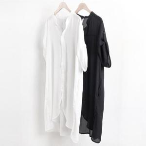 빅사이즈롤업블라우스 2133L408 반팔셔츠블라우스 HG