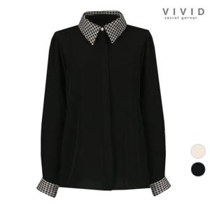 [비비드 시크릿가너]여성 모던 트위드배색 정장 블라우스