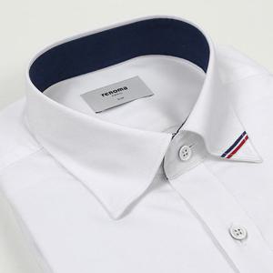 [레노마 슬림핏] ROFSL0-004 2종 부드러운 촉감과 신축성이 탁월한  뱀부트윌스판 셔츠[카라스넵 배색]]