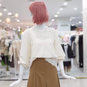 [ab.f.z]플라워 자수 소매밴딩 블라우스 FSBZY3B35I