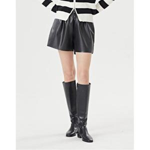 [GGPX]허리 밴딩 포켓 베이직 여성 레더 숏 팬츠 (GOCTA006D)