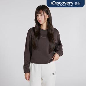 여성 세미크롭 기모 맨투맨 (Brown)