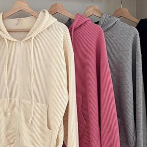 심플골지후드맨투맨집업 410S852S 빅사이즈 여성의류