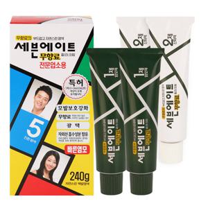 세븐에이트 무향료 칼라크림 대용량 240g 5호 진한밤색 /동성제