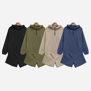 빅사이즈바지세트 R255L410 테후드집업반바지투피스 DK