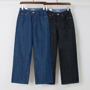 빅사이즈청바지 P186L410 썸머데님와이드일자팬츠 LO