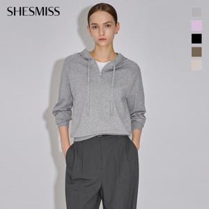 [쉬즈미스] 반집업 래글런 후드 니트_SSKPOO32580