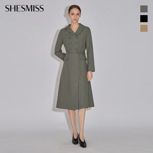 [쉬즈미스] 벨티드 더블 버튼 원피스_SWWOPO32020