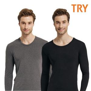 트라이  남성 히트업 플러스 긴팔기모상의 내의(단품)