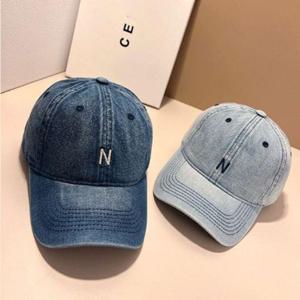 야구모자 볼캡 캡모자 남녀 데님 청 알파벳 자수 데일리
