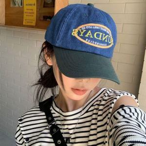 야구모자 볼캡 캡모자 썬데이 영문 레터링 빈티지 청볼캡 데님