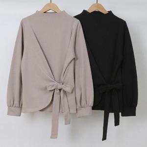 빅사이즈리본티 T076L410 언발꼬임면리본반폴라티 SM