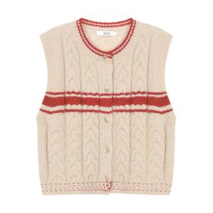 [에이비에프지]꽈베기 스트라이프 니트 베스트 APY4HV37K