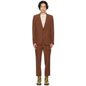 25 FW 드리스반노튼 남성 오렌지 노치 라펠 수트 232358M196011