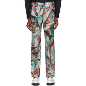 25 FW 비비안웨스트우드 남성 멀티컬러 버진 울 슬랙스 242314M191023