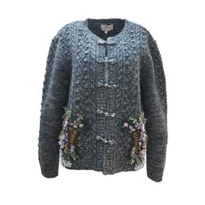 [비꼴리끄(여성)]메리노 울 매듭버튼 자수 가디건 B244KC3040