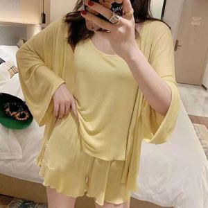 홈웨어 가디건+민소매 탑+반바지+파우치 4종잠옷 SET