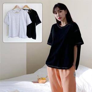 [SidMarket] 스티치라운드반팔티 21D209S 빅사이즈 여성의류