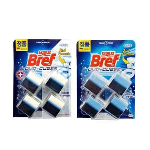JU 브레프 화장실 좌변기 청소 듀오큐브4개입 블루 하이진