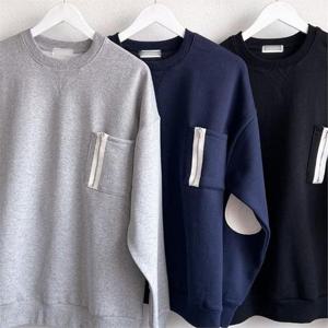 배색 기모 패치 맨투맨 212N776S 빅사이즈 여성의류